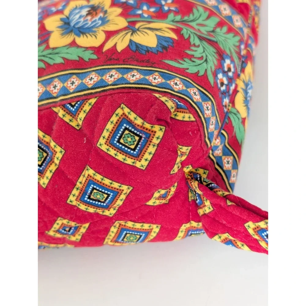 Vera Bradley Mimi Backpack Villa Red Retired 2004 Quilted Drawstring Bag